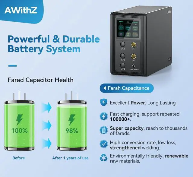Alt view image 5 of 7 - 14.6 KW Capacitor Battery Spot Welder, Spot Welder, 2-in-1 Automatic & Foot Pedal Two Modes Battery Farad Welding Equipment for 18650/LiFePO4 Lithium Battery Pack Building (P20B)