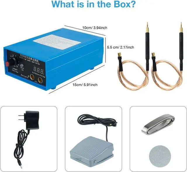Alt view image 7 of 7 - 5000W Battery Spot Welder, Portable Adjustable Spot Welding Machine for 18650 Lithium Batteries, Welding Nickel Sheets 0.1-0.25mm