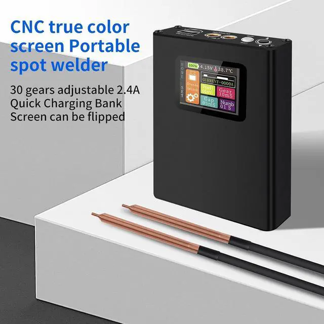Alt view image 2 of 7 - Spot Welder, 30 Levels Adjustable Handheld Spot Welder with LCD Screen, Portable Rechargeable DIY Mini Spot Welding Machine with Nickel Belt and Spot Welding Pen for 18650