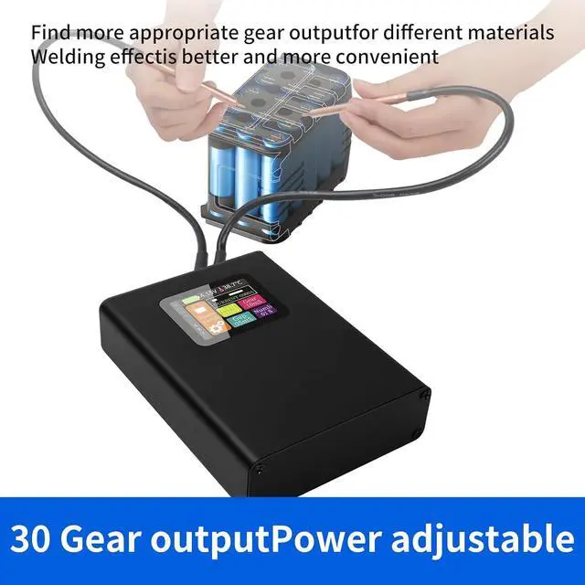 Alt view image 4 of 7 - Spot Welder, 30 Levels Adjustable Handheld Spot Welder with LCD Screen, Portable Rechargeable DIY Mini Spot Welding Machine with Nickel Belt and Spot Welding Pen for 18650