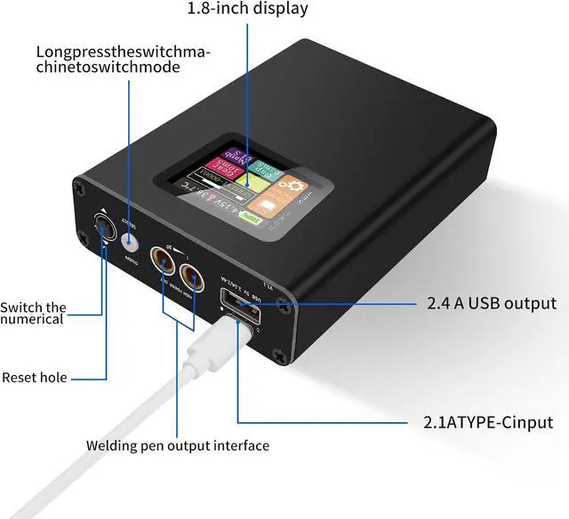Alt view image 5 of 7 - Spot Welder, 30 Levels Adjustable Handheld Spot Welder with LCD Screen, Portable Rechargeable DIY Mini Spot Welding Machine with Nickel Belt and Spot Welding Pen for 18650