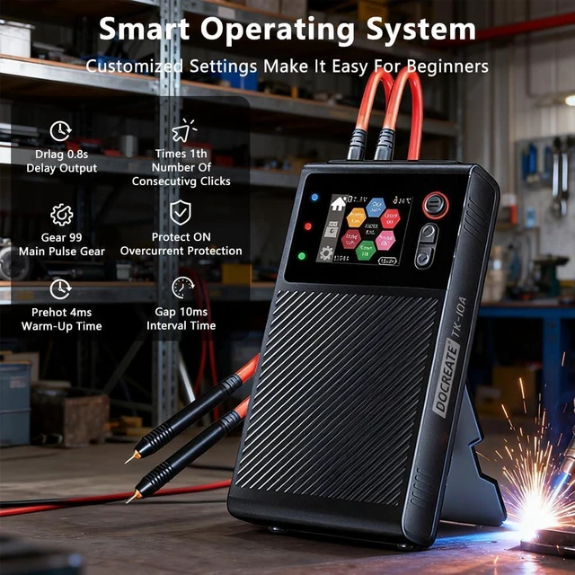 Alt view image 6 of 6 - 8000mAh Portable Handheld Battery Spot Welder with LCD Screen 99-Gear Adjustable Machine, Pulse 0.1mm-0.25mm for Iron, Stainless Steel, Nickel Strip & 18650 Battery Pack
