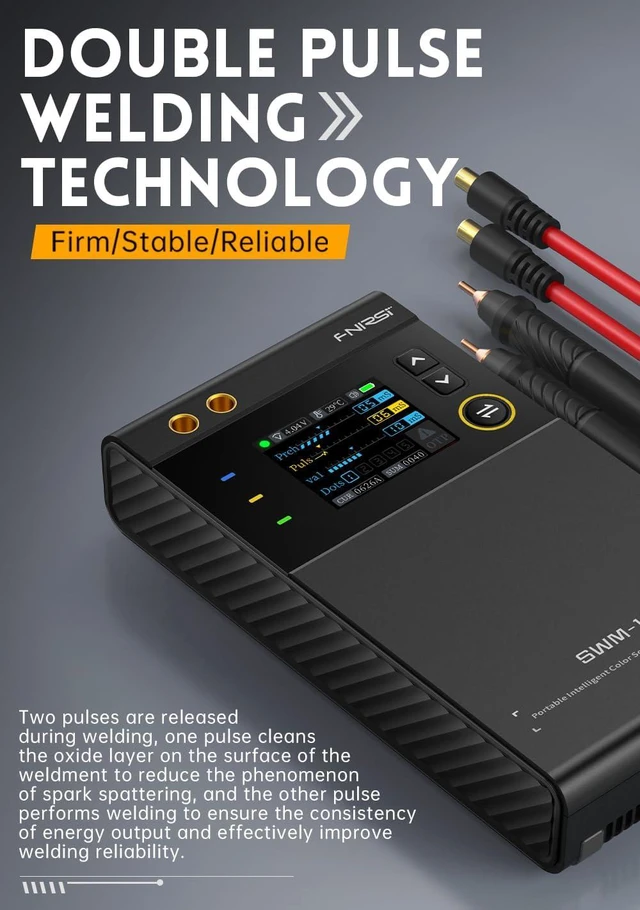Alt view image 2 of 6 - FNRSI 5000mAh Handheld Battery Spot Welder with Double Pulse & 4 Combination Gears Adjustable 0.1MM-0.25MM for Iron/Stainless Steel/Nickel Strip/18650 Battery Pack