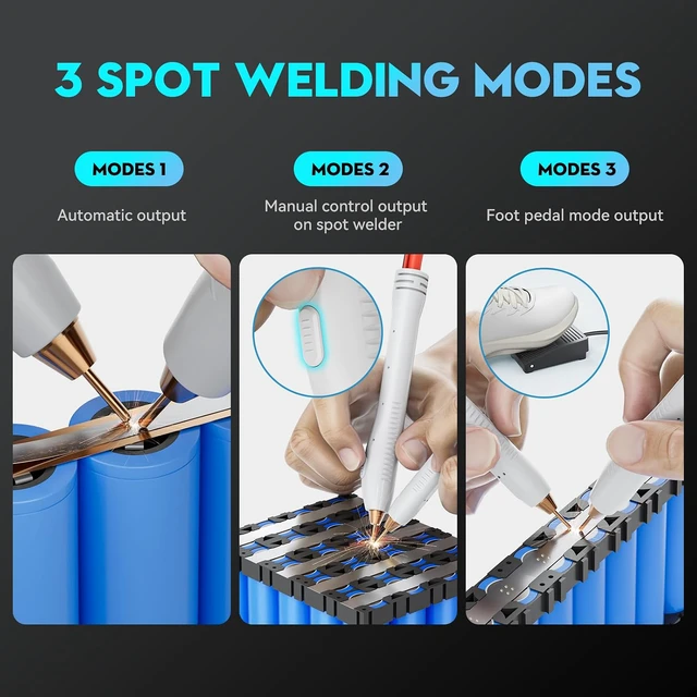Alt view image 3 of 7 - Capacitor Battery Spot Welder, UF20B 10.5KW Spot Welder, 3-in-1 Auto & Manual & Foot Pedal Three Modes Welding Equipment for 18650/LiFePO4 Lithium Battery Pack Building with Foot Pedal