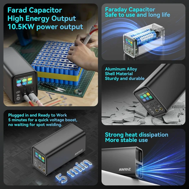 Alt view image 5 of 7 - Capacitor Battery Spot Welder, UF20B 10.5KW Spot Welder, 3-in-1 Auto & Manual & Foot Pedal Three Modes Welding Equipment for 18650/LiFePO4 Lithium Battery Pack Building with Foot Pedal
