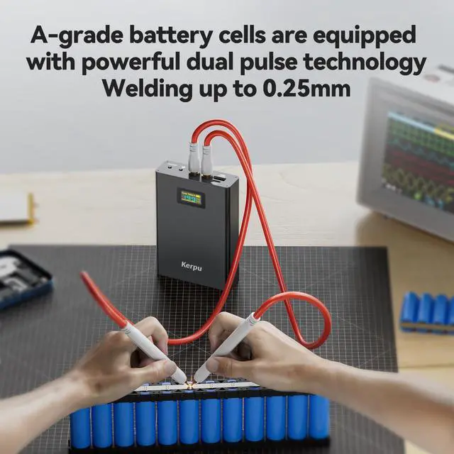 Alt view image 3 of 7 - Battery Spot Welder, 2'' LCD Screen 5000mAh 18650 Spot Welder Pocket Size Upgraded Enhanced 199 Gears Adjustable Portable Mini Spot Welder with Nickel Sheet For Making Battery Packs