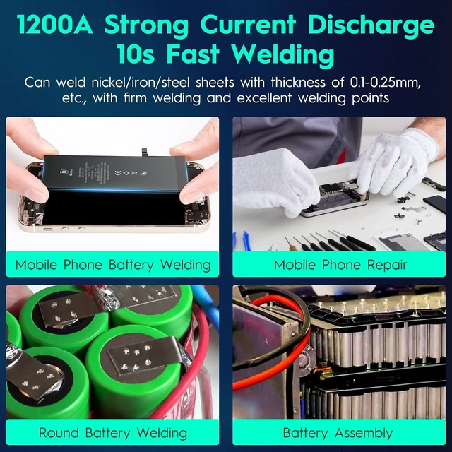 Alt view image 3 of 7 - Portable Battery Spot Welder with 1.8" Visual Display & Continuous Welding 0.1MM-0.25MM for Phone Battery Repair, Nickel Strip, Iron & Stainless Steel