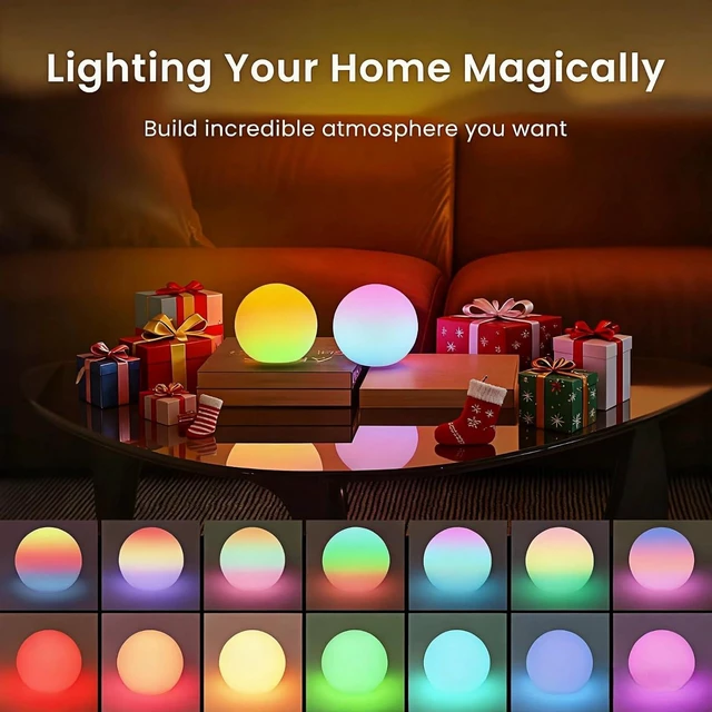 Alt view image 2 of 7 - Rechargeable 3-Inch LED Ball Light with 16 Colors & 4 Modes Waterproof Floating Pool Light for Bathtub, Decorative Lighting & Gift, 4 Pack