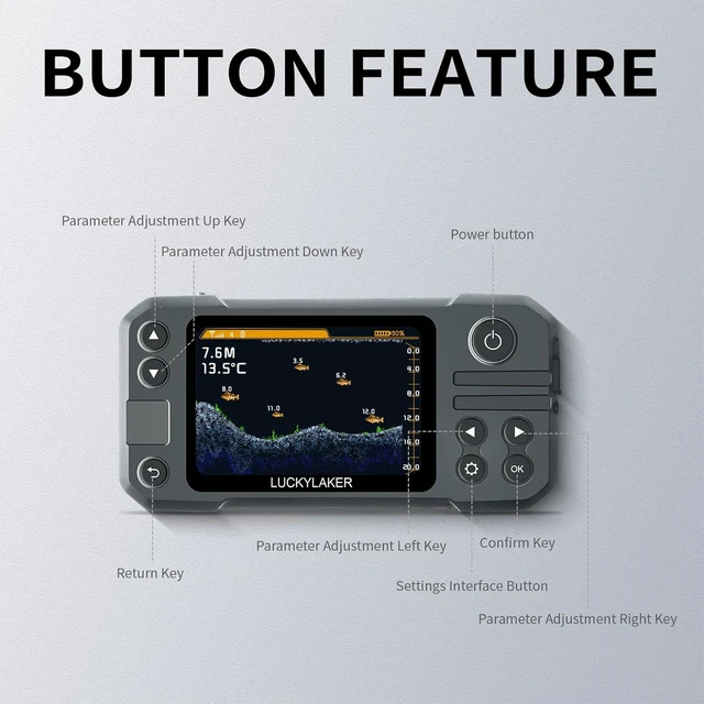 Alt view image 5 of 7 - MT-202 Portable Wireless Fish Finder with Transducer Rechargeable Handheld Sonar Depth Finder for Kayak, Boat & Fishing