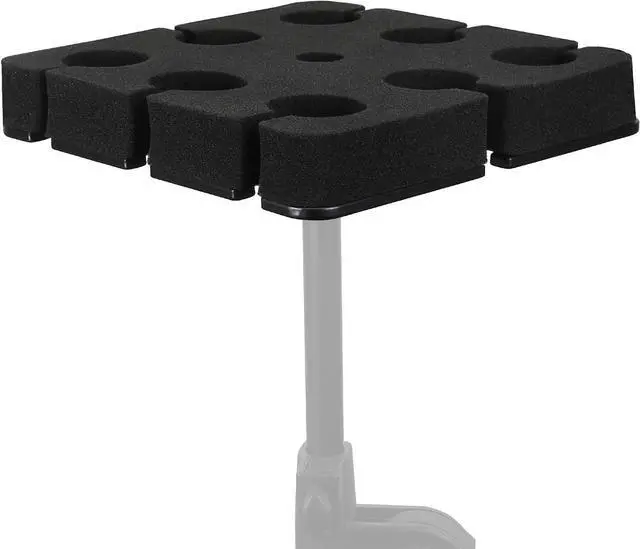 Main image of Multi Microphone Holder Holds Up to 8 Mics, with 3/8"-16 Threaded Adapter, Ideal Mics Holder for Stage Organization and Display, Aluminum, Black