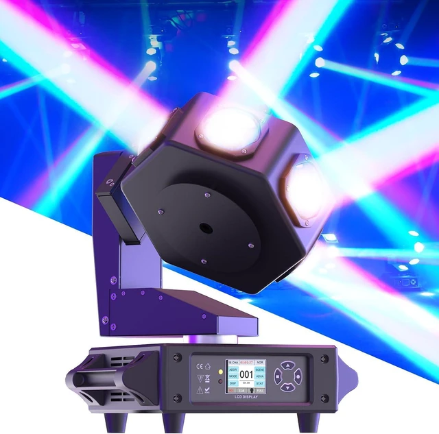 Main image of Moving Head DJ Light 6 x 40W RGBW Stage Lighting with 3-Axis Linkage DMX & Sound Activated Beam Spotlight for DJ, Party, Wedding, Church, Live Show & Bar