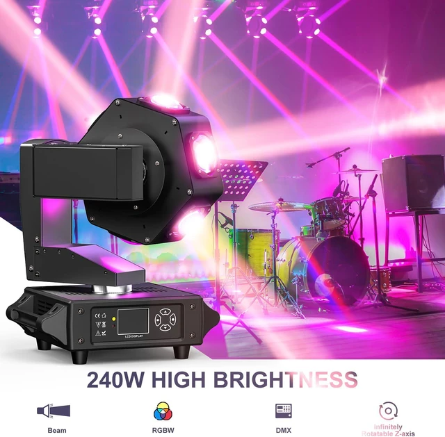 Alt view image 2 of 7 - Moving Head DJ Light 6 x 40W RGBW Stage Lighting with 3-Axis Linkage DMX & Sound Activated Beam Spotlight for DJ, Party, Wedding, Church, Live Show & Bar