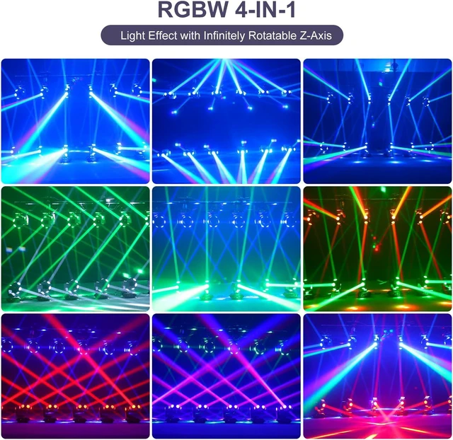 Alt view image 3 of 7 - Moving Head DJ Light 6 x 40W RGBW Stage Lighting with 3-Axis Linkage DMX & Sound Activated Beam Spotlight for DJ, Party, Wedding, Church, Live Show & Bar