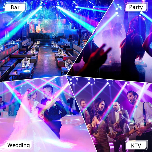 Alt view image 6 of 7 - Moving Head DJ Light 6 x 40W RGBW Stage Lighting with 3-Axis Linkage DMX & Sound Activated Beam Spotlight for DJ, Party, Wedding, Church, Live Show & Bar