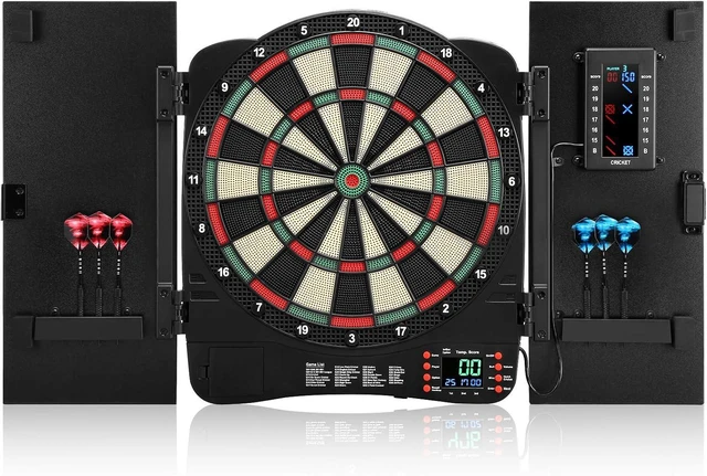 Main image of Electronic Dartboard Cabinet with LED Scoreboard Digital Soft Tip Set with 40 Games & 420 Variants, 6 Darts, 100 Tips