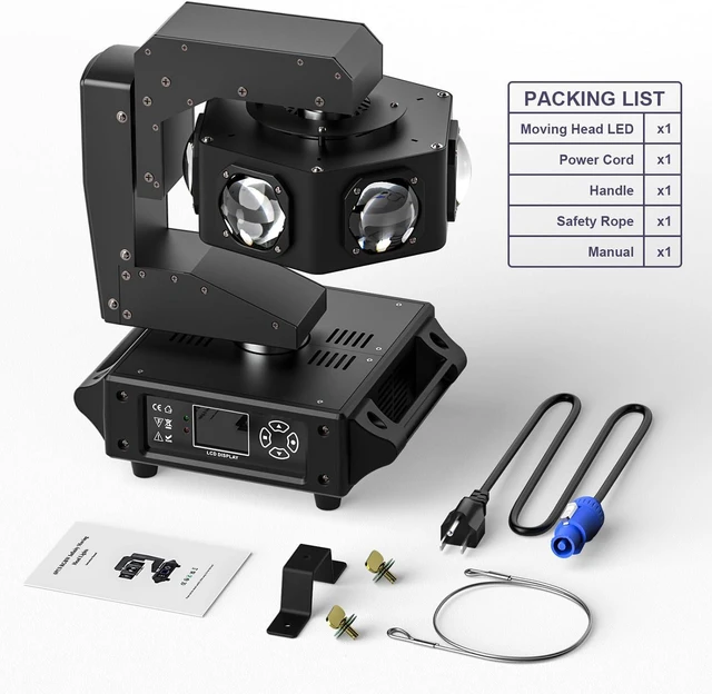 Alt view image 7 of 7 - Moving Head DJ Light 6 x 40W RGBW Stage Lighting with 3-Axis Linkage DMX & Sound Activated Beam Spotlight for DJ, Party, Wedding, Church, Live Show & Bar