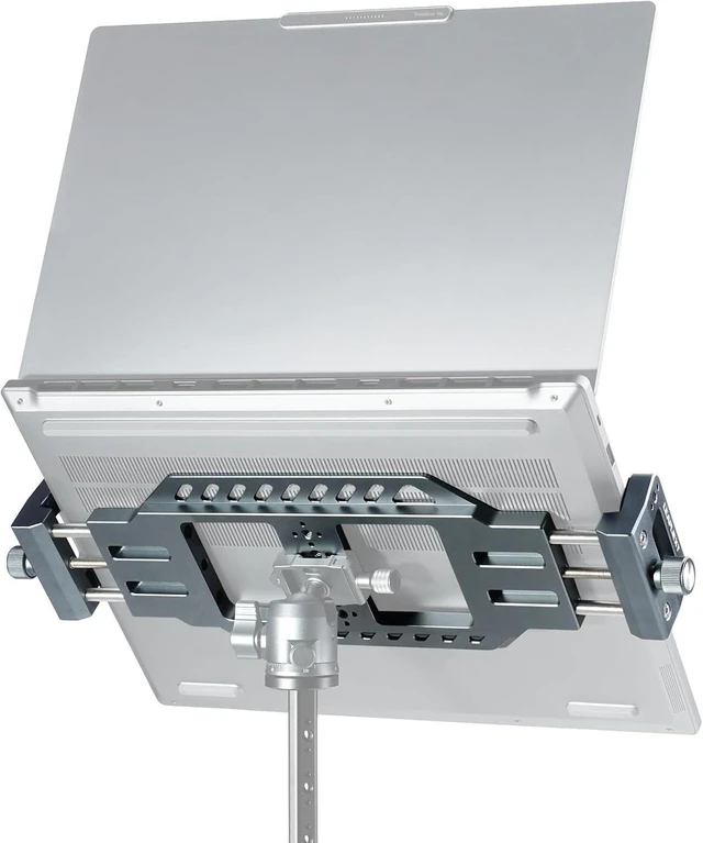 Main image of Aluminum Laptop Stand for Tripods with 1/4" & 3/8 Ports Arca-Swiss Quick Release, Anti-Slip Heat Display for Studio, Live, Media Production & Outdoor Scenes