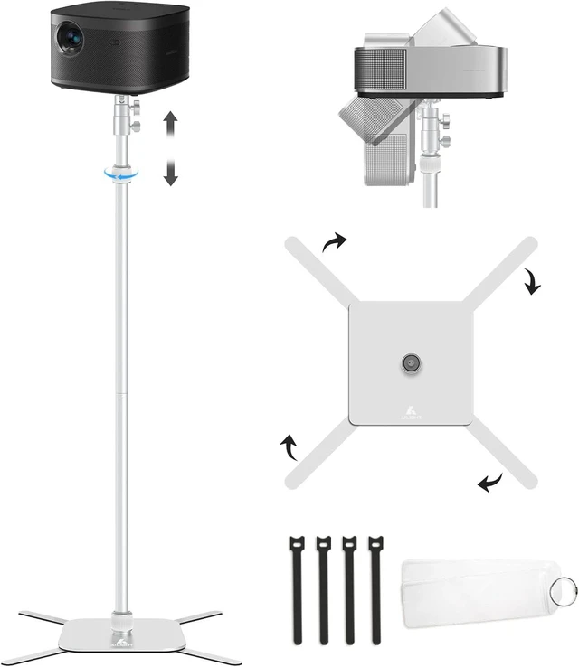 Main image of Projector Mount with Height Adjustable 19.5" to 47.5" Space-Saving Heavy-Duty Floor & Table Stand, 11lbs Capacity for Home Theater & Business, Epson/XGIMI/Nebula Compatible