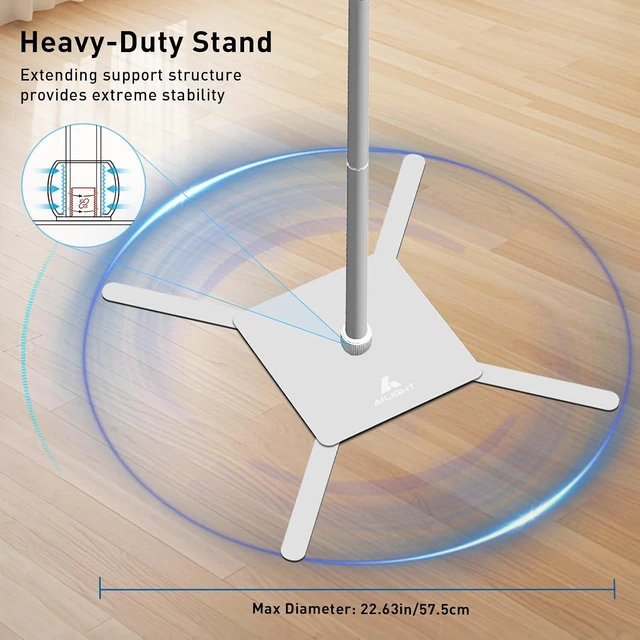 Alt view image 3 of 6 - Projector Mount with Height Adjustable 19.5" to 47.5" Space-Saving Heavy-Duty Floor & Table Stand, 11lbs Capacity for Home Theater & Business, Epson/XGIMI/Nebula Compatible