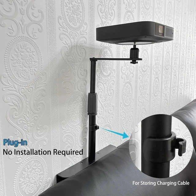Alt view image 5 of 6 - Bed & Sofa Projector Stand Height Adjustable Mount Base with 360° Rotation, Universal Bedside Bracket for XGIMI, VANKYO, Epson, Jinhoo & AuKing Projectors