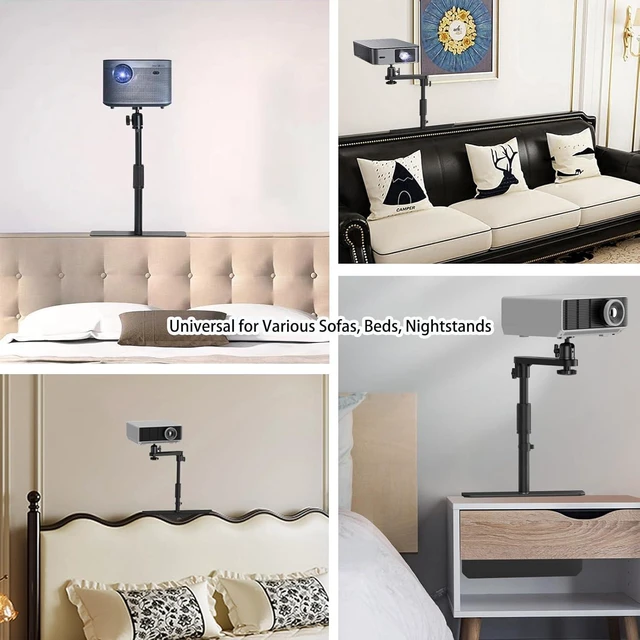 Alt view image 6 of 6 - Bed & Sofa Projector Stand Height Adjustable Mount Base with 360° Rotation, Universal Bedside Bracket for XGIMI, VANKYO, Epson, Jinhoo & AuKing Projectors