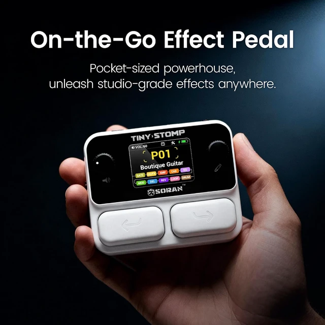 Alt view image 2 of 7 - JME-03A Tiny Stomp Multi-Effects Guitar Pedal 125 Effects, 99 Presets, 10 Modules, 40s Looper, 100 Drum Rhythms, 20 IR/NAM Slots, USB Audio, Rechargeable for Guitar & Bass