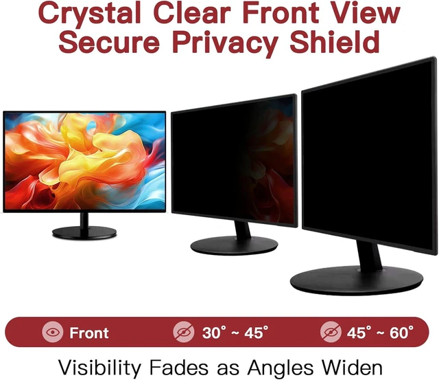 Alt view image 2 of 7 - 2-Pack 24 Inch 16:9 Computer Monitor Privacy Screen Anti-Glare Eye Protection Cover, Removable Anti-Scratch Privacy Shield for 24'' Widescreen Monitors