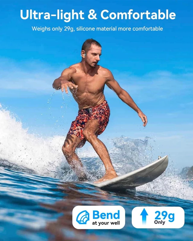 Alt view image 3 of 7 - Bone Conduction Swimming Headphones IP68 Waterproof Bluetooth 5.4 Earbuds, Built-in 32GB MP3, Open-Ear Underwater Earphones for Swimming, Running & Cycling