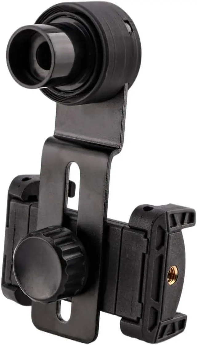 Alt view image 2 of 7 - 23.2 mm Microscope Phone Mount with Integrated WF16x Widefield Eyepiece, One-Piece Printed Head, Aluminum Alloy Frame, Spring Clamp Fits 0.913" Eyepiece Tubes