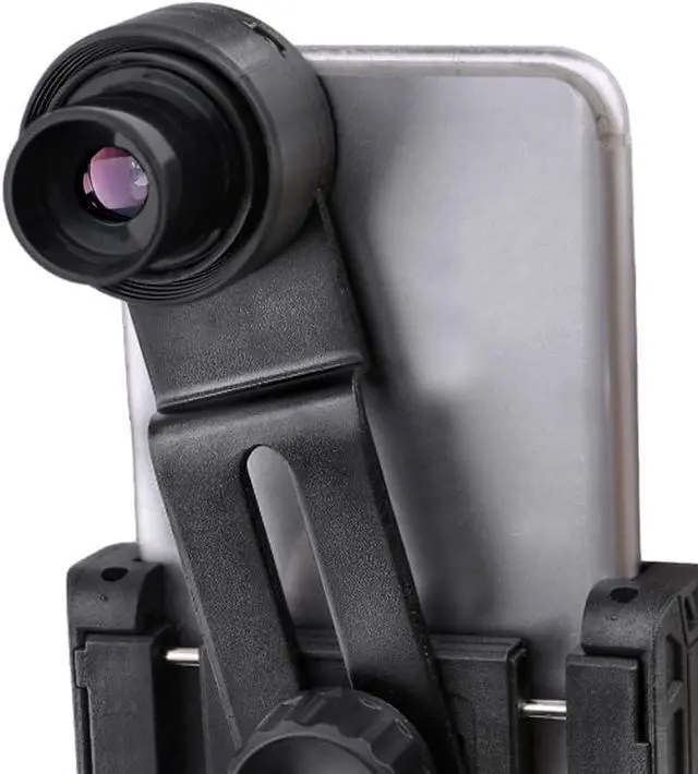 Alt view image 4 of 7 - 23.2 mm Microscope Phone Mount with Integrated WF16x Widefield Eyepiece, One-Piece Printed Head, Aluminum Alloy Frame, Spring Clamp Fits 0.913" Eyepiece Tubes