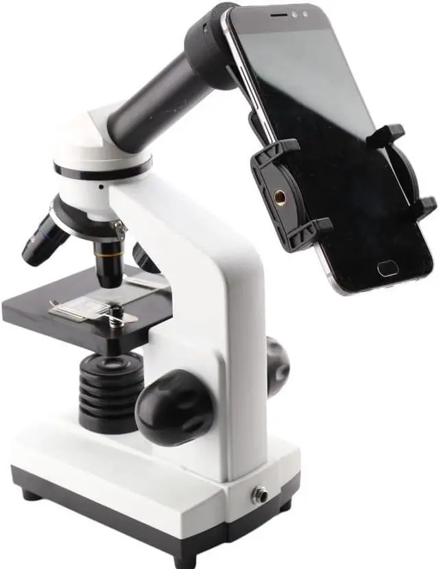 Alt view image 6 of 7 - 23.2 mm Microscope Phone Mount with Integrated WF16x Widefield Eyepiece, One-Piece Printed Head, Aluminum Alloy Frame, Spring Clamp Fits 0.913" Eyepiece Tubes