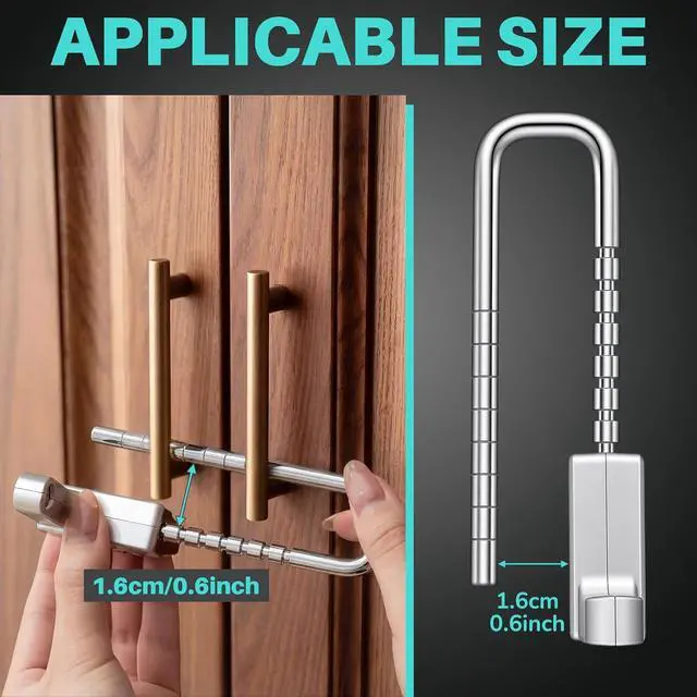 Alt view image 2 of 7 - 4 Pcs 4 Digit Combination Cabinet Lock U Shaped Code Gym 2.51 x 4.6 Inch Adjustable Padlock Metal Long Shackle Lock for Under 0.6" Width Outdoor College Fences Sports Lockers Gym
