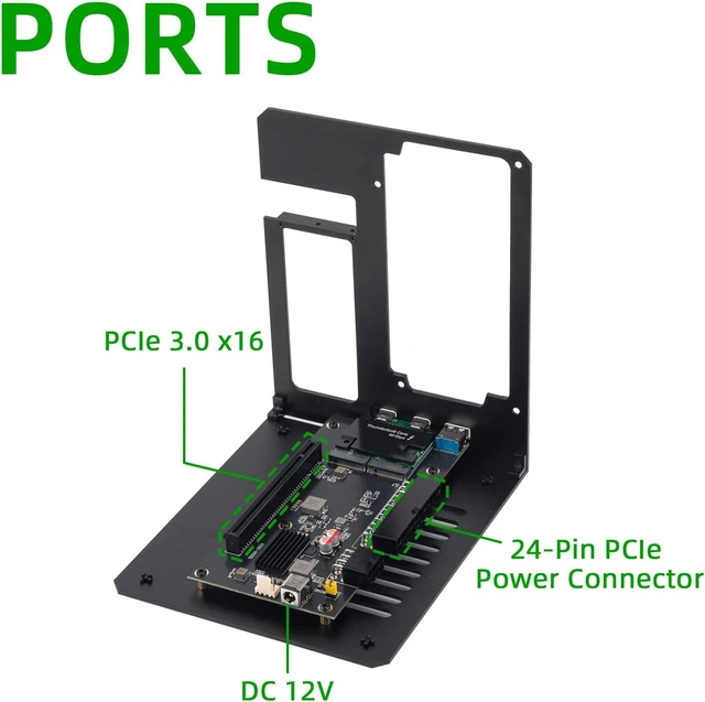 Alt view image 4 of 6 - Thunderbolt 3/4 eGPU Enclosure Compatible with USB4 Supports NVIDIA/AMD Graphics & PCIe Cards, ATX Power Supply, PD 85W Charging (VK-Y900)