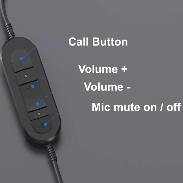 Alt view image 6 of 6 - USB Headset with Microphone Noise-Canceling Wired Headphone for Call Centers, Office Headset for PC, Computer & Laptop, Works with MS Teams, Zoom, Webex & Conference, Black