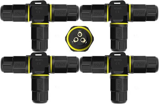 Main image of 3 Way Junction Box IP68 Waterproof Electrical Junction Box 3 Pin Junction Box Outdoor Cable Connector for Underground/Outdoor Ø0.18-0.4in, Shielded Field Installable - 4Pack