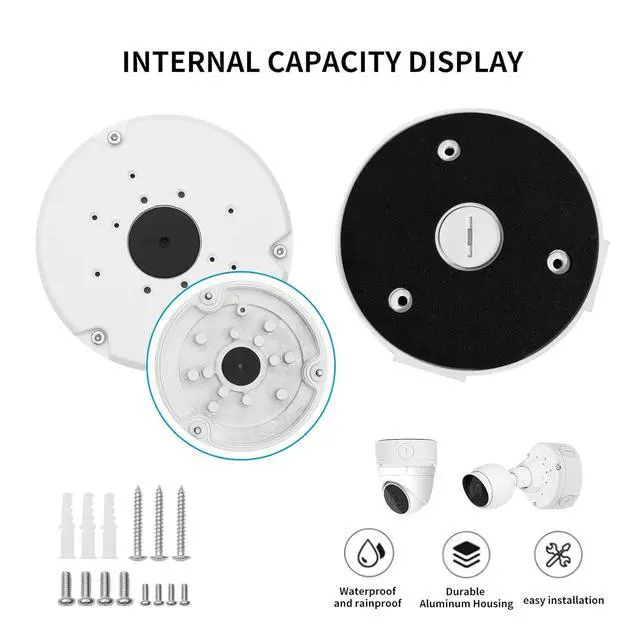 Alt view image 2 of 6 - Metal Junction Box Mount for Ubiquiti Unifi Camera, White | Metal, Compatible with Unifi Dome Turret Bullet Cameras, G3, G4, G5, G6, AI, Pro,Anti falling rope