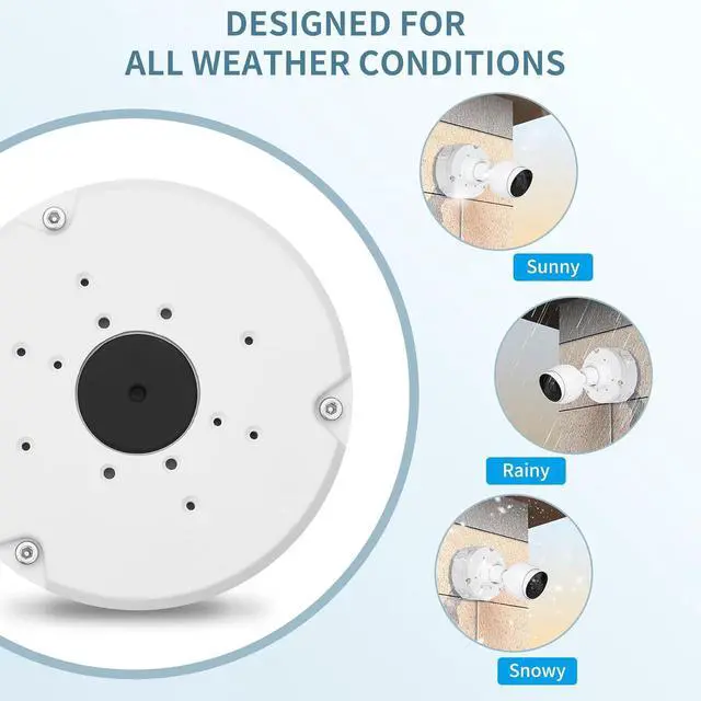 Alt view image 3 of 6 - Metal Junction Box Mount for Ubiquiti Unifi Camera, White | Metal, Compatible with Unifi Dome Turret Bullet Cameras, G3, G4, G5, G6, AI, Pro,Anti falling rope