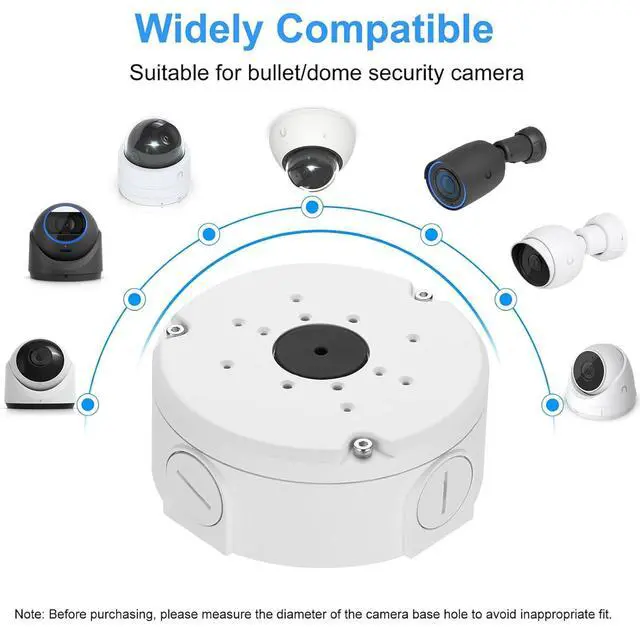 Alt view image 4 of 6 - Metal Junction Box Mount for Ubiquiti Unifi Camera, White | Metal, Compatible with Unifi Dome Turret Bullet Cameras, G3, G4, G5, G6, AI, Pro,Anti falling rope