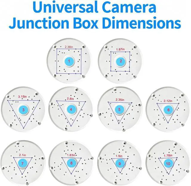Alt view image 2 of 7 - Universial Security Camera Junction Box ABS Waterproof Wall Mounting Brackets for CCTV Camera Hide Cable(8 Pack)