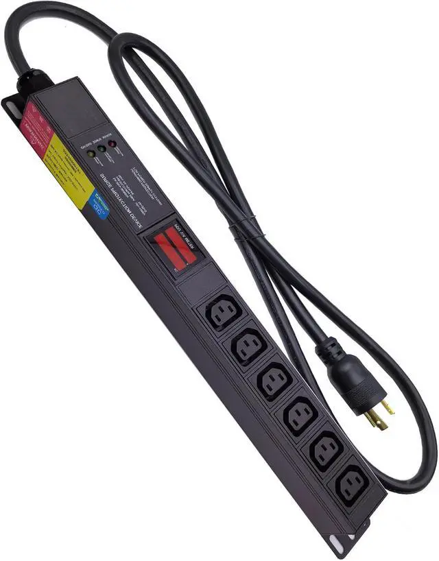 Main image of Meter SPD Function with L6-30p Plug C13 30A 240V 6 Way PDU for Internet Data Centre (FJ-NZEU-4Y7C)