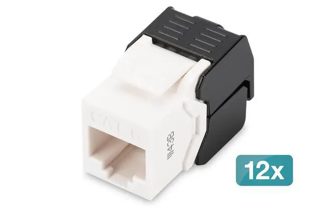 Alt view image 2 of 3 - DN-93603 Keystone module Cat 6 12 units RJ45 network socket Cat.6 unshielded 250 MHz 1GBase-T 1 Gbit/s AWG 26 to AWG 22 tool-free installation