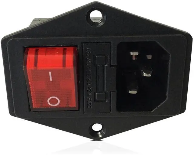 Main image of Superfit 10A 250V Power Entry On Off Switch Inlet Power Plug Socket Male 3 Pins Socket with Fuse Rocker Switch Module Plug for Treadmill Works with Superfit 2-in-1
