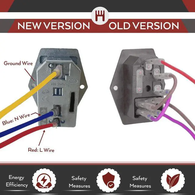 Alt view image 5 of 7 - Superfit 10A 250V Power Entry On Off Switch Inlet Power Plug Socket Male 3 Pins Socket with Fuse Rocker Switch Module Plug for Treadmill Works with Superfit 2-in-1