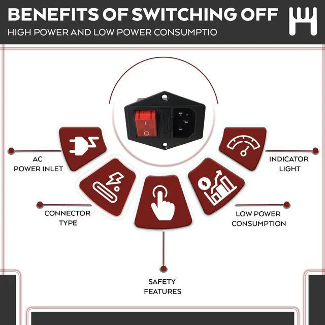 Alt view image 7 of 7 - Superfit 10A 250V Power Entry On Off Switch Inlet Power Plug Socket Male 3 Pins Socket with Fuse Rocker Switch Module Plug for Treadmill Works with Superfit 2-in-1