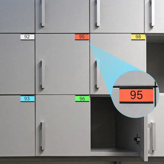 Alt view image 6 of 7 - Magnetic Label Holders Channel Cardholders Magnetic Name Plate Tags Cabinet Labels for Shelving with Clear Plastic Protector and Colorful Paper Insert(1 x 2'',200 Pcs)