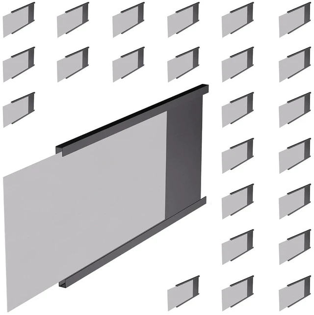 Main image of 25-Pack Heavy-Duty Magnetic Label Holders for Metal File Cabinet, Shelf & Whiteboard, 5" L x 3" H, Fits Signs & Tags, Includes 35 Perforated Cards