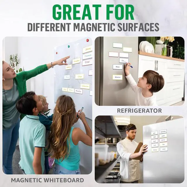 Alt view image 4 of 7 - 100 Pack Dry Erase Magnetic Labels 2x4 in - Magnetic Name Tags for Classroom Lockers School Bus - Classroom Magnets for Names - Magnet Labels for Whiteboard - Magnet Names Plates for Classrooms