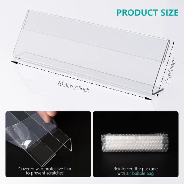 Alt view image 2 of 7 - 60 Pcs Acrylic Name Plates for Desk 2 X 8 Inches Name Tents for Classroom License Label Holder for Back to School Classroom Office Conference Business Meeting Table Display (60)