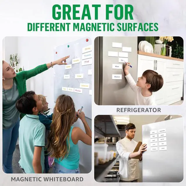 Alt view image 4 of 7 - 100 Pack Dry Erase Magnetic Labels 2x4 in - Magnetic Name Tags for Classroom Lockers School Bus - Classroom Magnets for Names - Magnet Labels for Whiteboard Magnet Names Plates for Classrooms Blanked