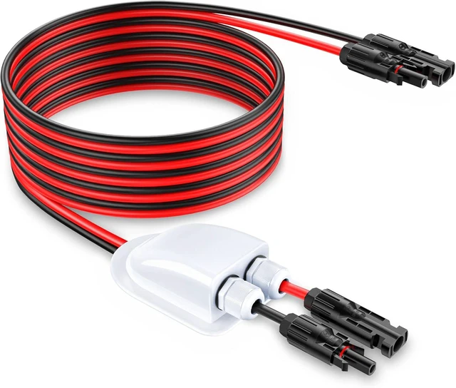 Main image of 10AWG Solar Extension Cable with Double Cable Entry Gland & Female/Male Connector Adapter Kit for RV, Boat, Van & Solar Panel Projects